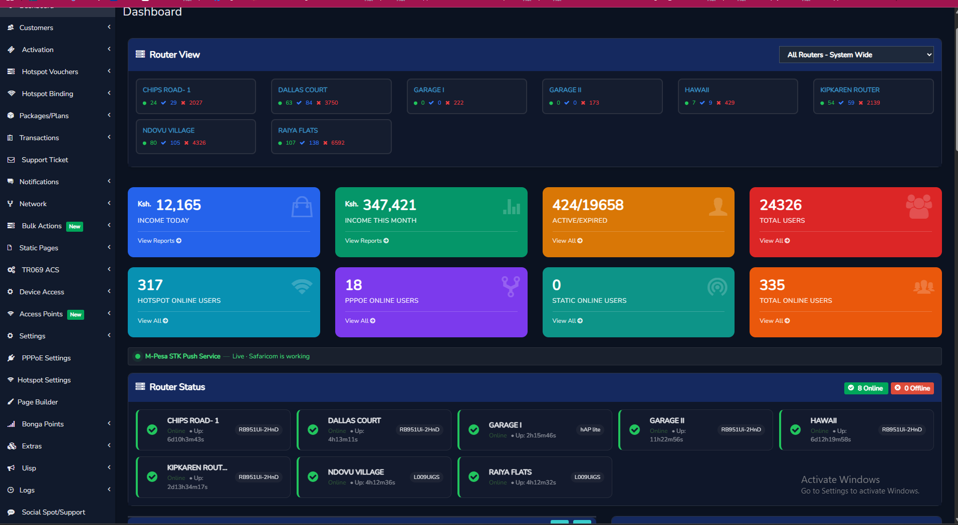 Hotspot Uganda ISP Billing Dashboard